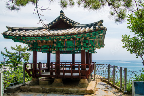 Cheonhakjeong Pavilion on a beautiful beach