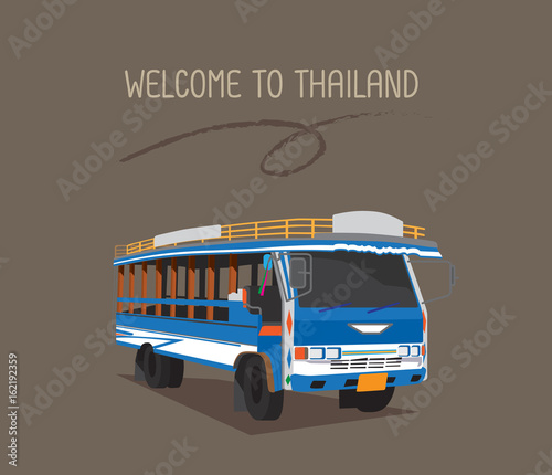 a public bus or wood Taxi in Phuket.