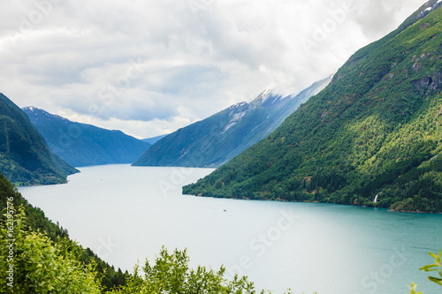 Mountains landscape and fjord in Norway © anetlanda