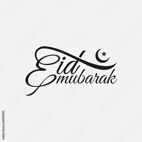 creative eid mubarak calligraphy with moon and sta