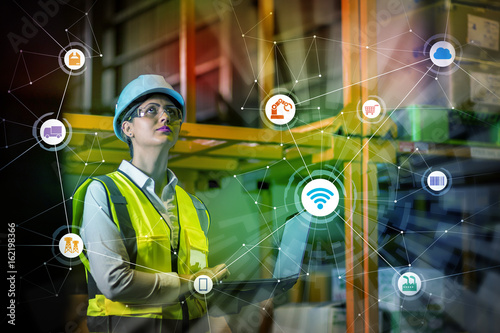 Obraz na plátně industry and Internet of Things concept