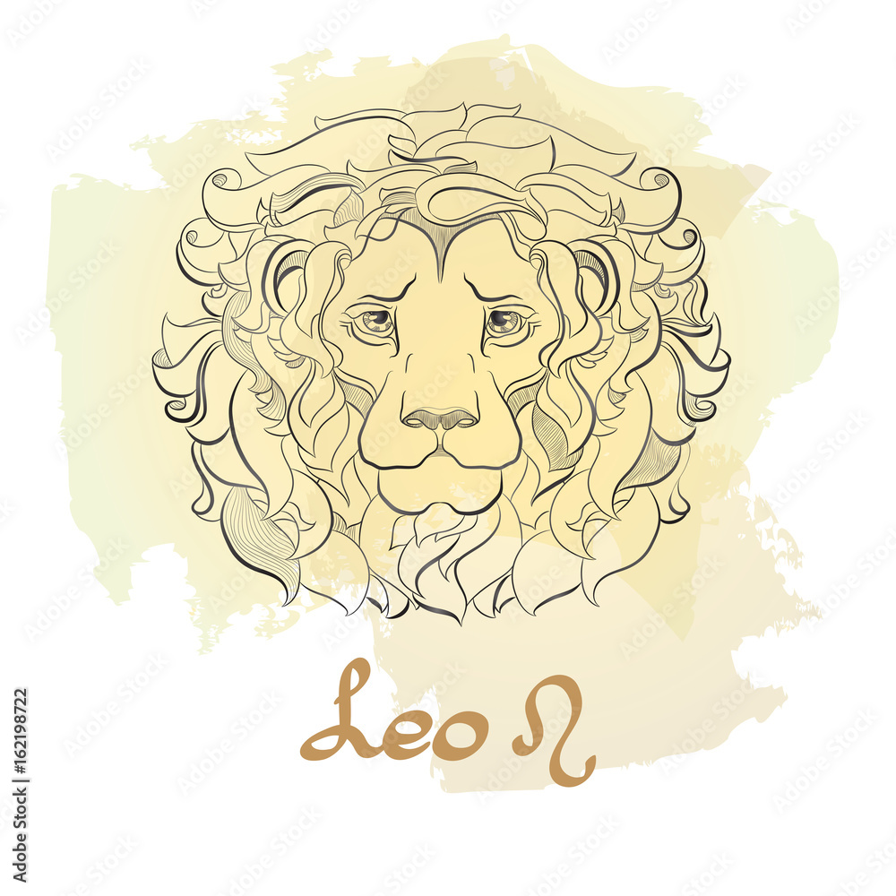 Hand drawn line art of decorative zodiac sign Leo. Hand drawn line art of decorative zodiac sign Leo.
