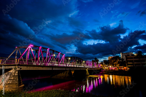 iron bridge over Ping river chiangmai Thailand