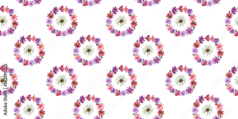 Wildflower kosmeya flower pattern in a watercolor style isolated. Wildflower kosmeya flower pattern in a watercolor style isolated.