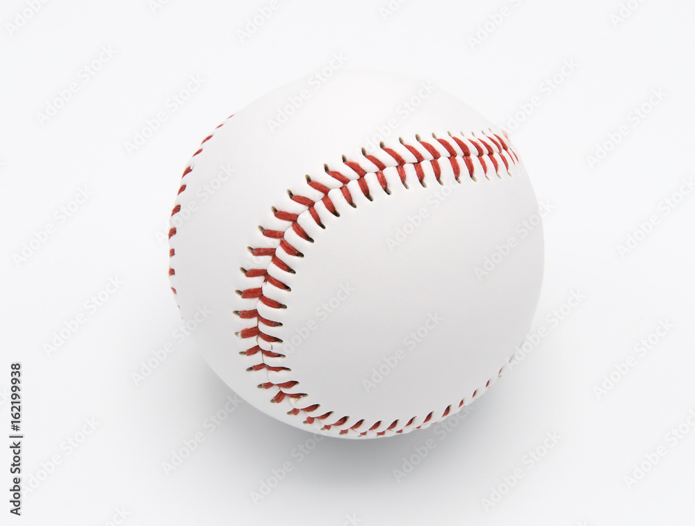 Isolated baseball on a white background and red stitching baseball. Isolated baseball on a white background and red stitching baseball.