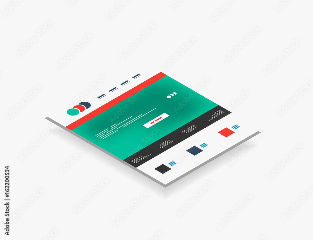 Isometric concept of web site design templates