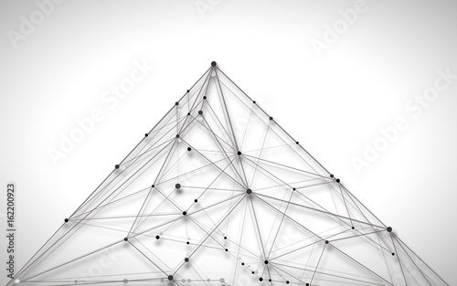 Abstract backgrounds of molecules light gray. Abstract chaotic geometric pattern.