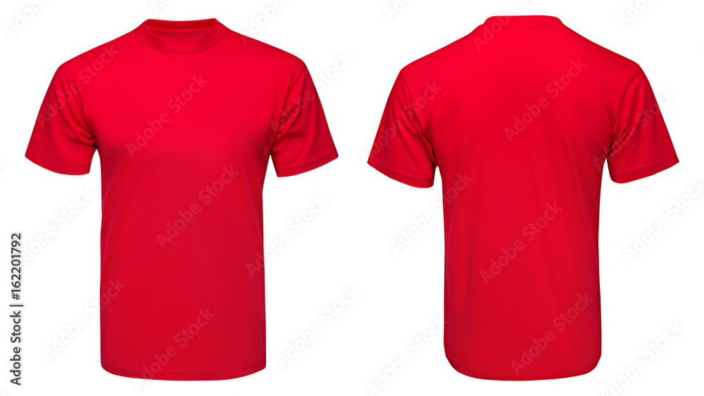 Red tshirt, clothes on isolated Stock Photo | Adobe Stock