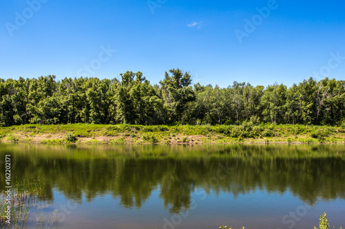 summer landscape with river and sky
