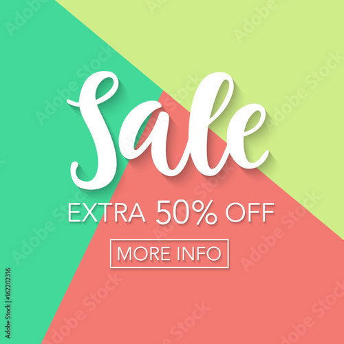 Sale fifty percent off. Online shopping banner template