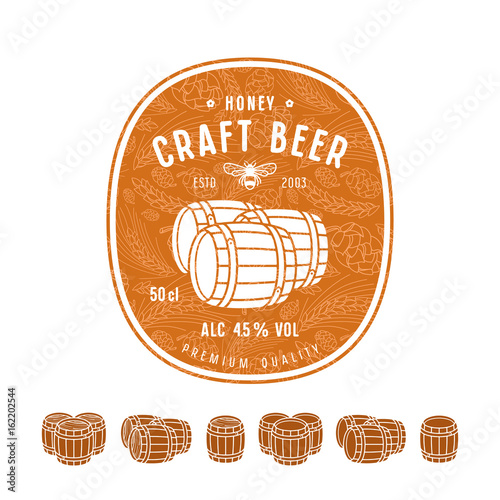 Honey beer label and design elements