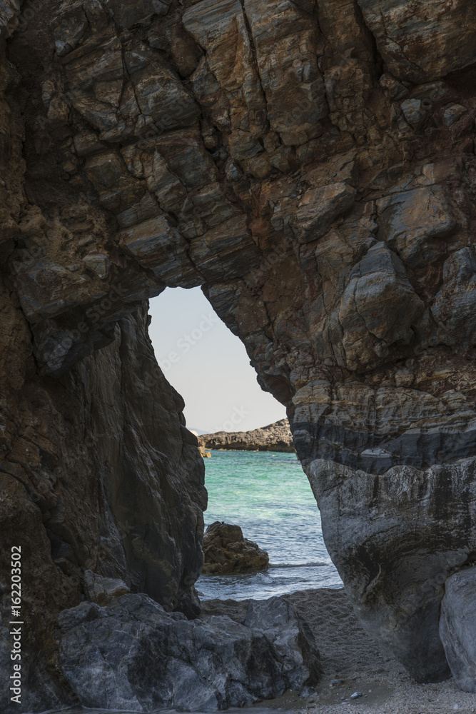 Arched passage ,Mylopotamos beach, Pelio, Greece