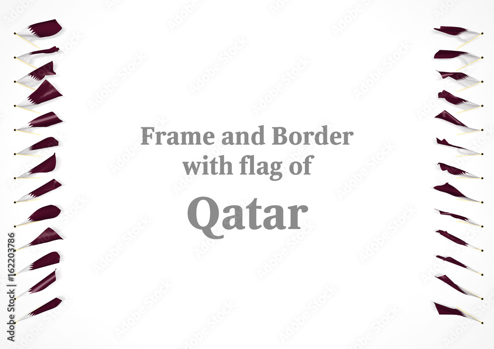 Frame and border with flag of Qatar. 3d illustration Frame and border with flag of Qatar. 3d illustration