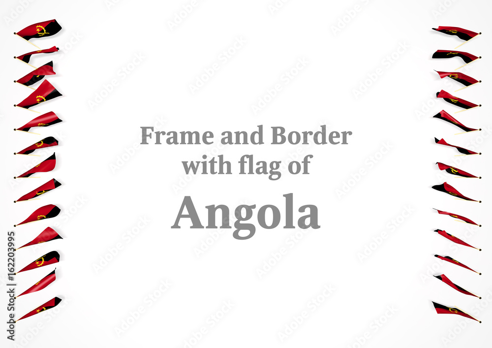 Obraz premium Frame and border with flag of Angola. 3d illustration
