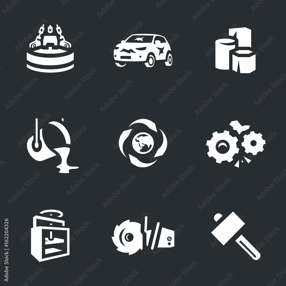 Scrap Dan Rework Icon Vector Set of Scrap processing Icons. Stock Vector | Adobe Stock