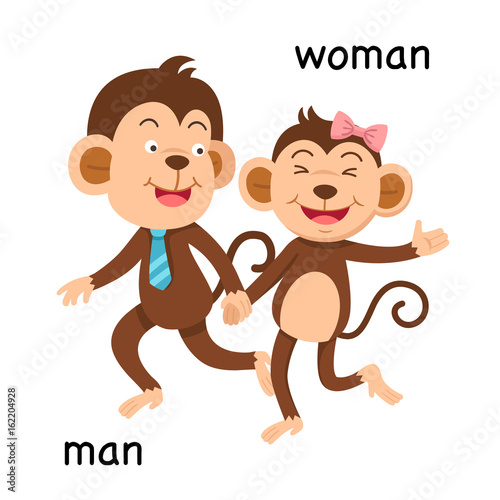 Opposite man and woman illustration