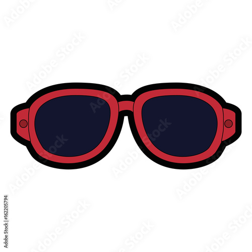 sunglasses icon over white background colorful design vector illustration