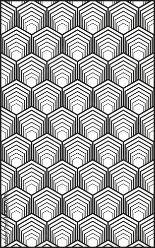 Vector modern geometry pattern hexagon, black and white abstract geometric background, trendy print, monochrome retro texture, hipster fashion design