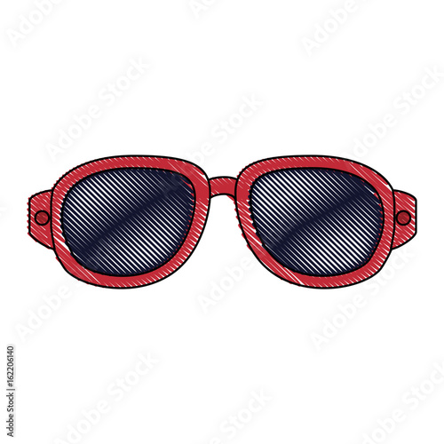 sunglasses icon over white background colorful design vector illustration