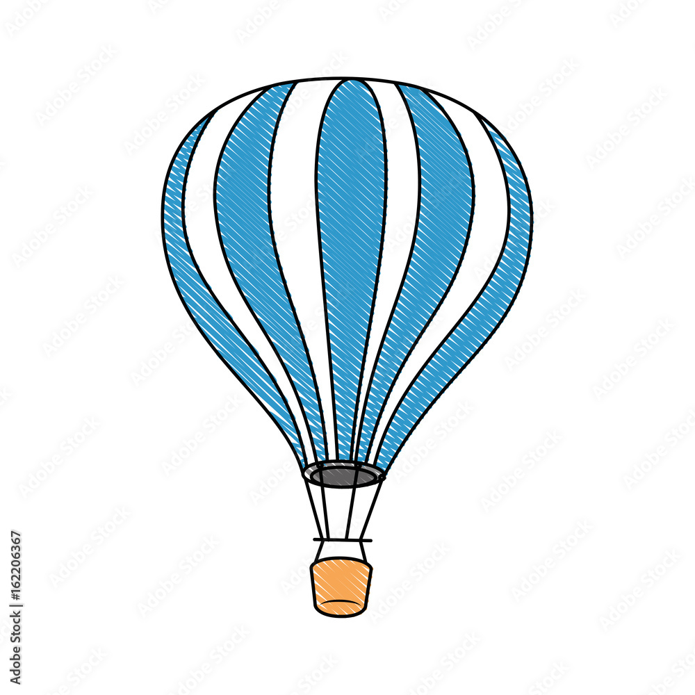 Fototapeta premium hot air balloon icon over white background colorful design vector illustration