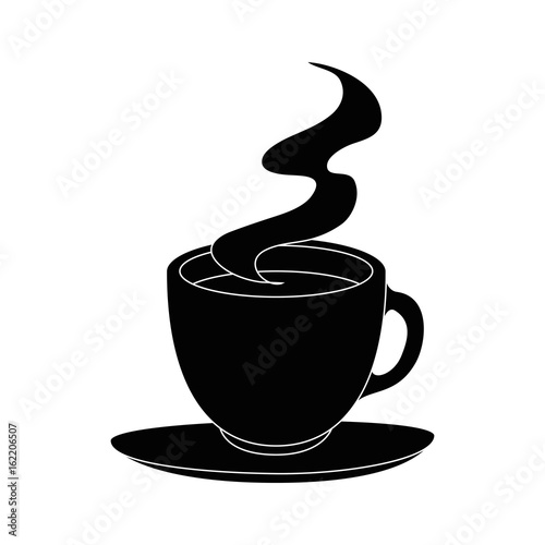 hot coffee mug icon over white background vector illustration