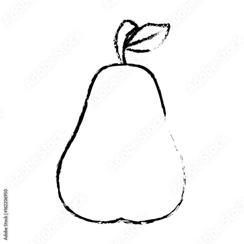 pear fruit icon over white background vector illustration