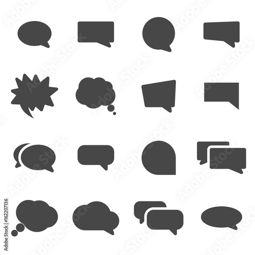 Vector black speech bubbles icons set