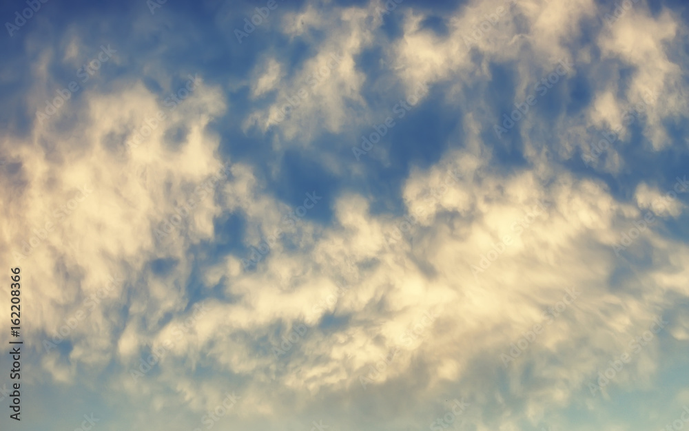  soft blue sky and sunset cloud