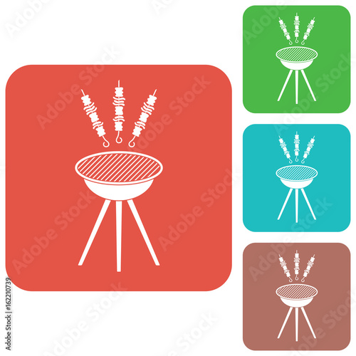 Grilled kebab icon
