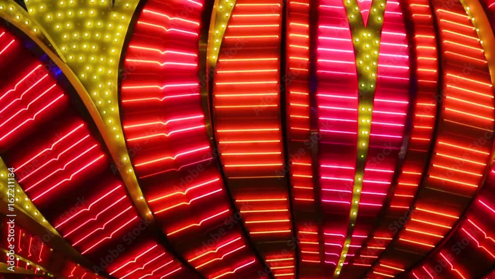 Neon flashing lights of Las Vegas Casino. Flashing neon light on the