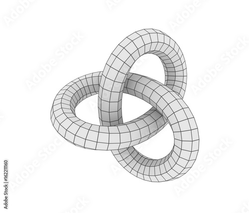 Fotografi Abstract geometric shape with trefoil knot