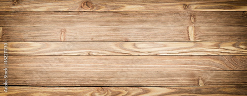 Panorama wooden background. Light wood texture close-up. Plank table or floor