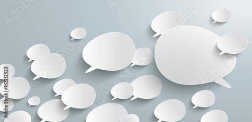 Bevel Speech Bubbles Header Infographic