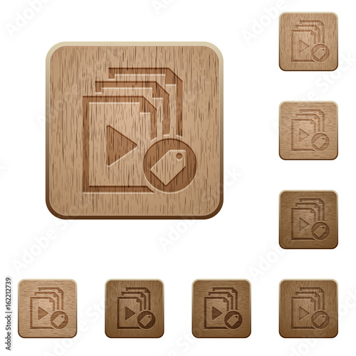 Tag playlist wooden buttons