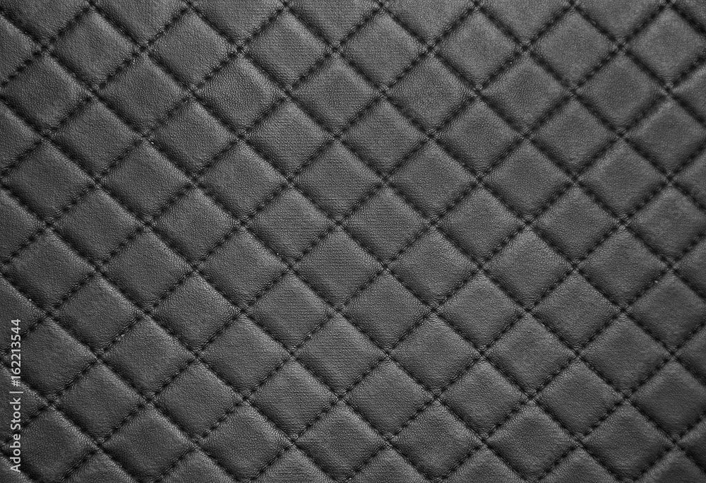 Fototapeta Black Leather texture with seam background