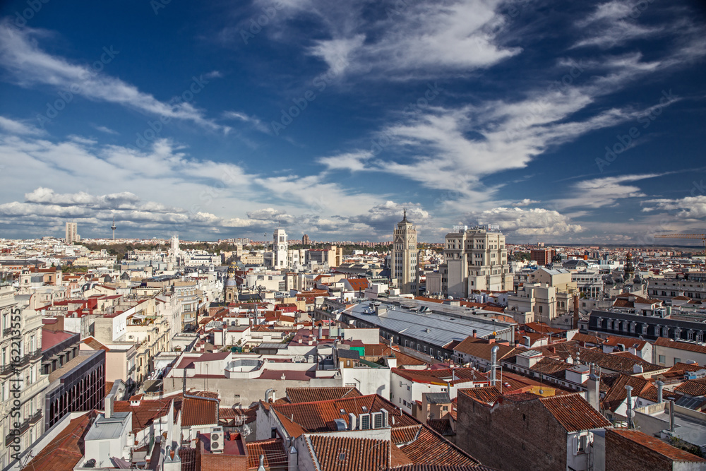 Panorama of Madrid and its historic buildings