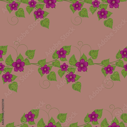 Seamless floral pattern. Background in lilac flowers for textiles, fabric, cotton fabric, covers, wallpaper, print, gift wrap, postcard.