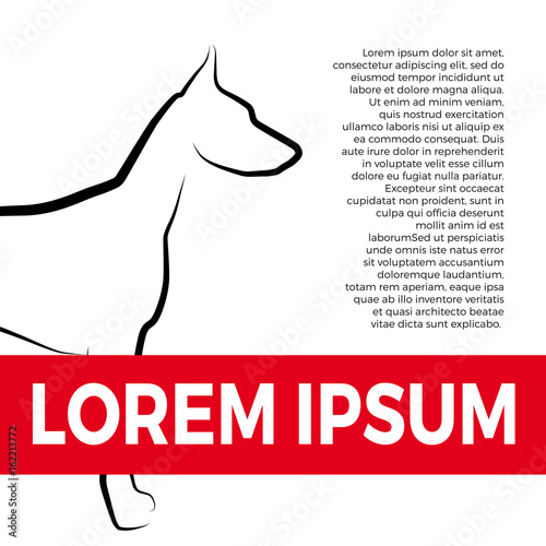 Vector background with animal. dog, doberman, copy space for brochure