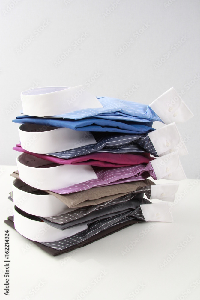 stack with colorful  business shirts for men