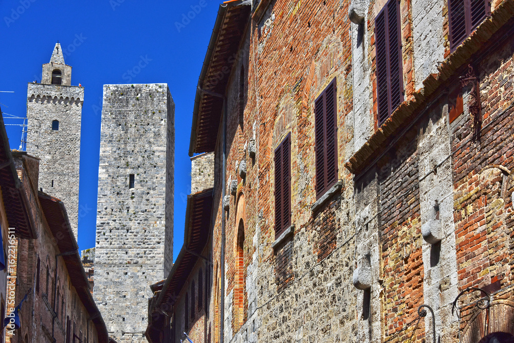 Architecture of San Gimignano in Tuscany, Italy