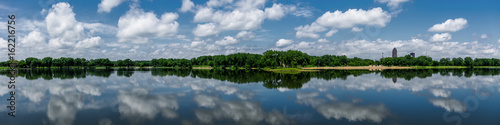 Panoramic view of Grays Lake in Des Moines, Iowa