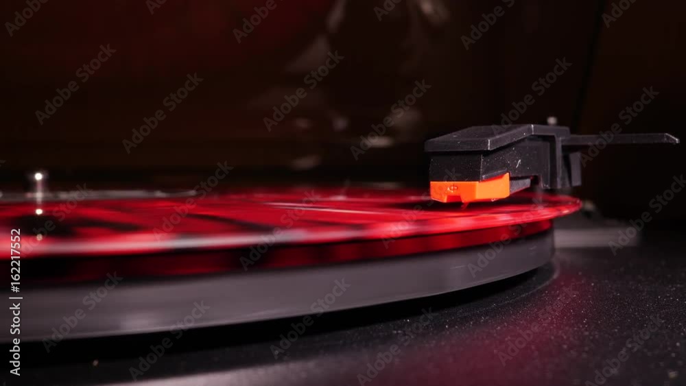 Record player playing in slowmo Record player playing in slowmo