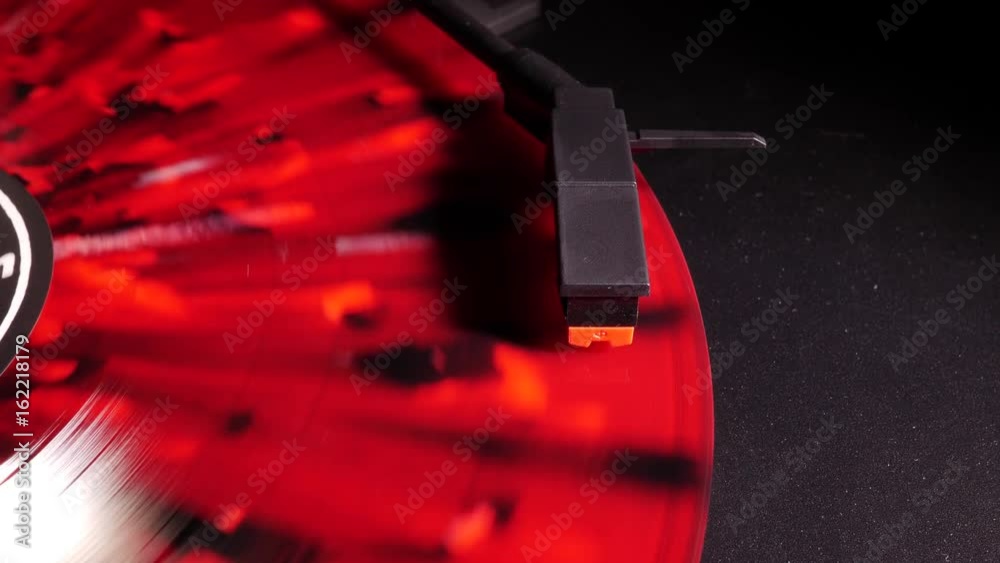 Record player playing in slowmo