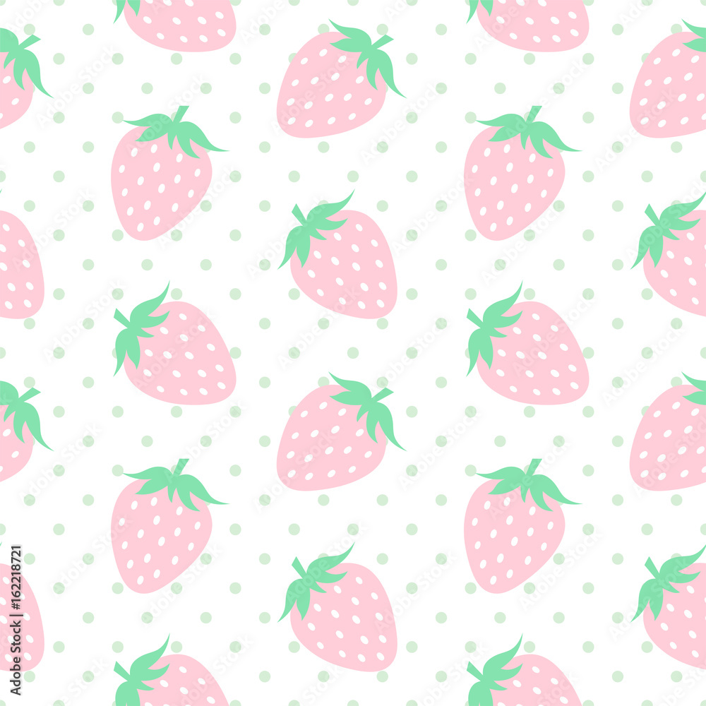 Strawberry Seamless Pattern Vector Strawberry Seamless Pattern Vector