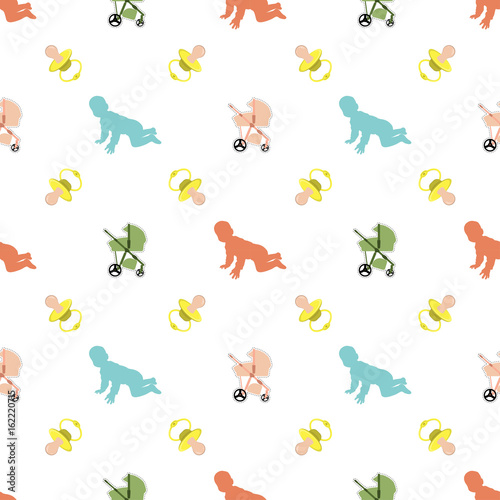 Seamless pattern with baby