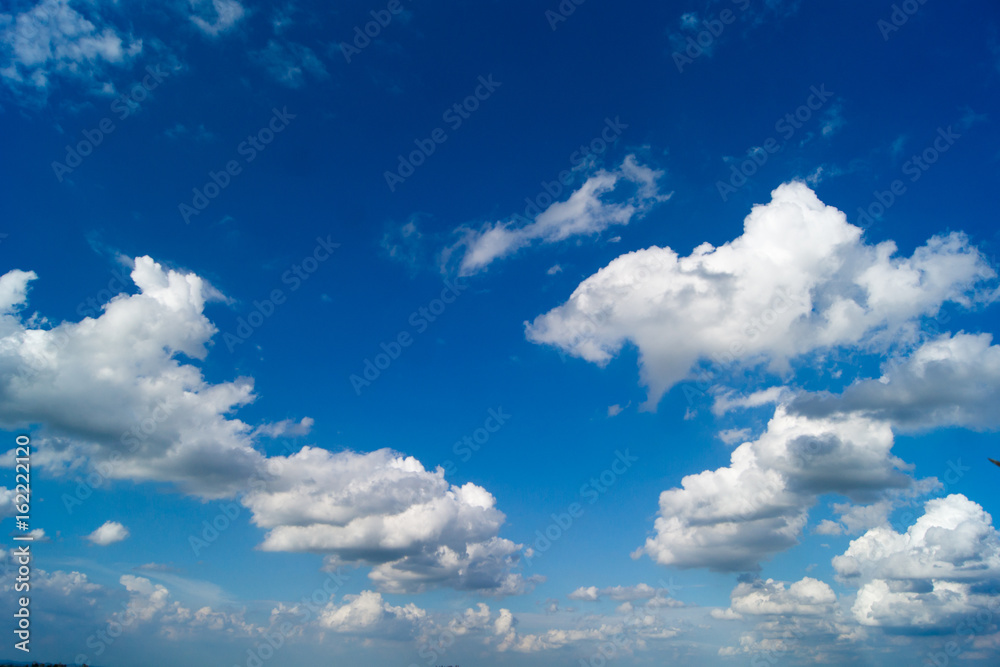 Obraz premium Blue sky with white clouds,Clear sky.
