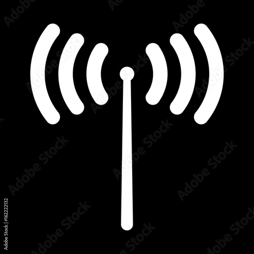 Radio signal it is the white color icon .