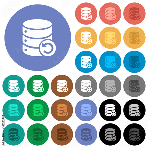 Undo database changes round flat multi colored icons