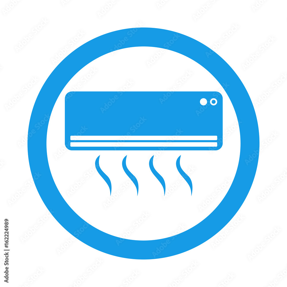 Icono plano aire acondicionado en circulo color azul Stock Illustration |  Adobe Stock