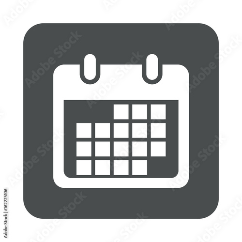 Icono plano calendario en cuadrado gris